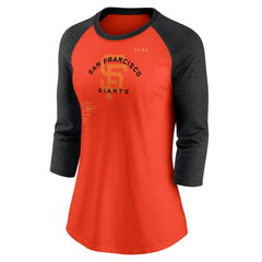 San Francisco Giants Nike Women's Next Up Tri-Blend Raglan 3/4-Sleeve T-Shirt - MLB
