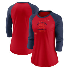 St. Louis Cardinals Nike Women's Next Up Tri-Blend Raglan 3/4-Sleeve T-Shirt - MLB