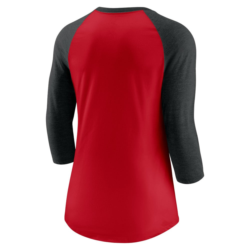 Cincinnati Reds Nike Women's Next Up Tri-Blend Raglan 3/4-Sleeve T-Shirt - MLB