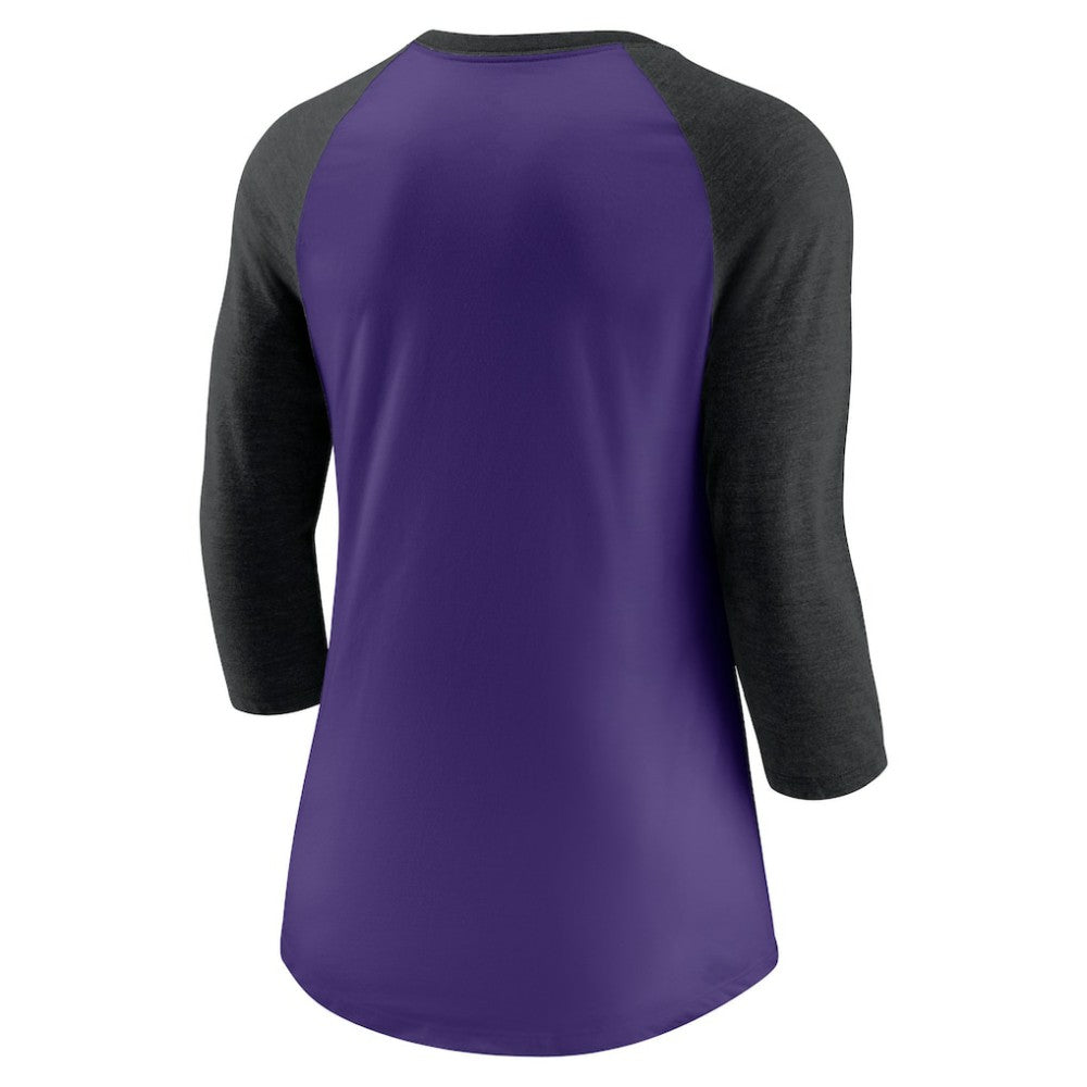 Colorado Rockies Nike Women's Next Up Tri-Blend Raglan 3/4-Sleeve T-Shirt - MLB