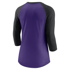 Colorado Rockies Nike Women's Next Up Tri-Blend Raglan 3/4-Sleeve T-Shirt - MLB