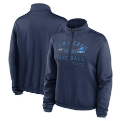 Chicago White Sox Nike Women's Rewind Splice Half-Zip Semi-Cropped Bubble Hem Sweatshirt - MLB