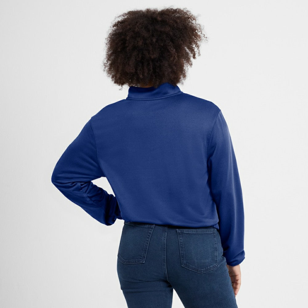 Milwaukee Brewers Nike Women's Rewind Splice Half-Zip Semi-Cropped Bubble Hem Sweatshirt - MLB