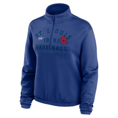 St. Louis Cardinals Nike Women's Rewind Splice Half-Zip Semi-Cropped Bubble Hem Sweatshirt - MLB