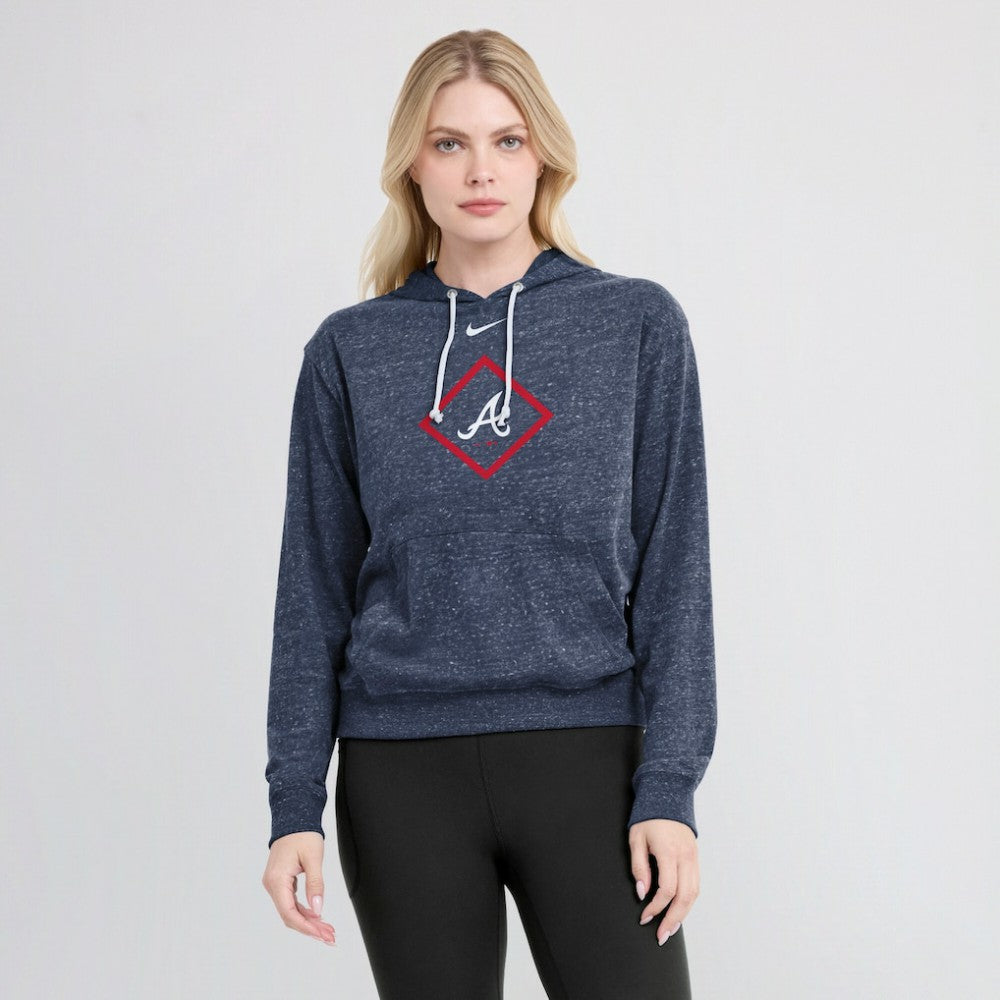 Atlanta Braves Nike Women's Diamond Icon Gym Vintage Lightweight Hooded Top - MLB