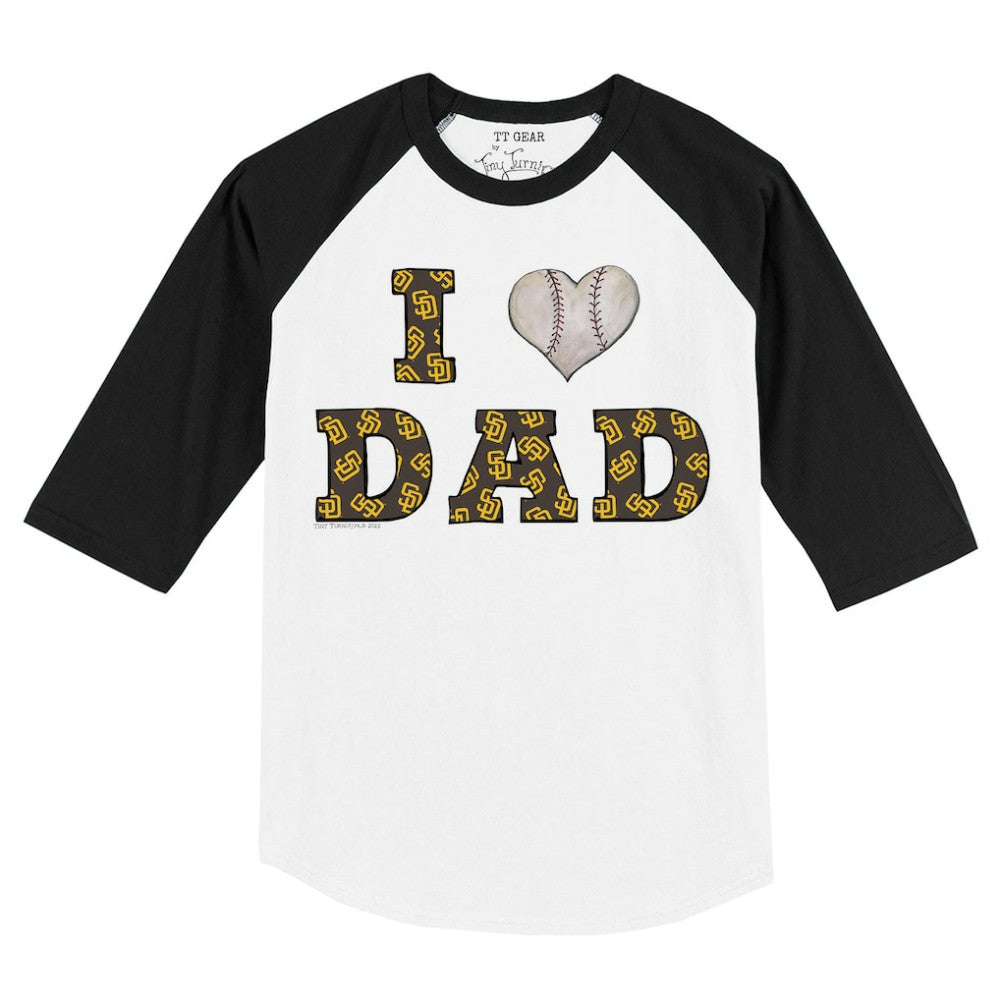 San Diego Padres Tiny Turnip Youth I Love Dad 3/4-Sleeve Raglan T-Shirt - MLB
