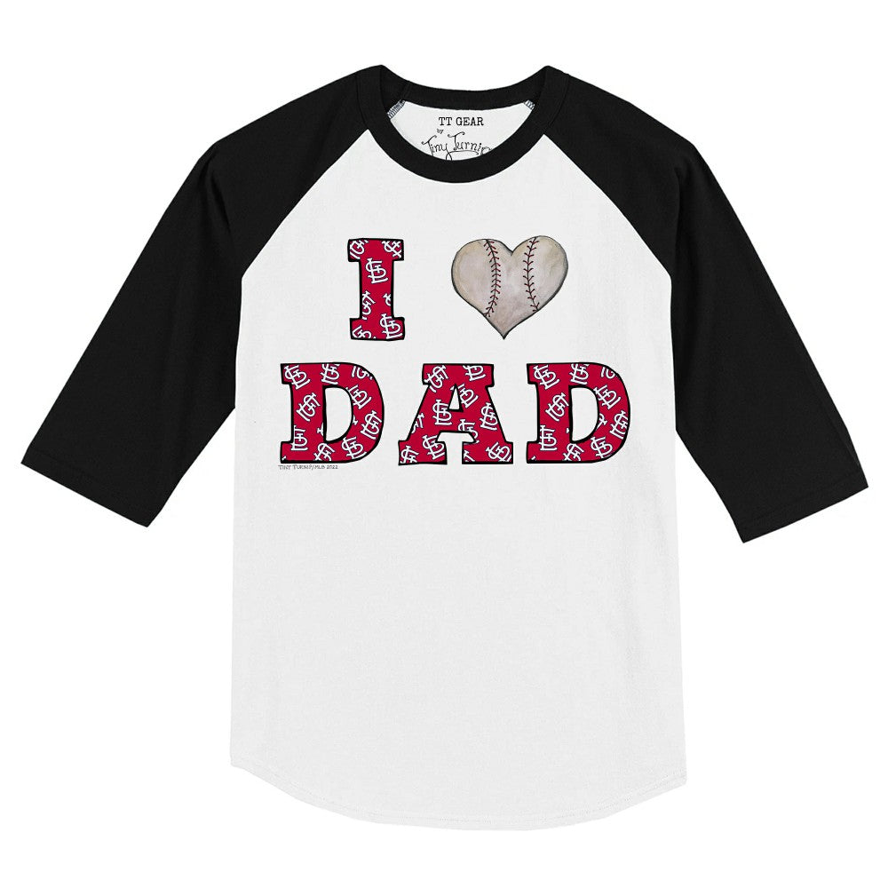 St. Louis Cardinals Tiny Turnip Youth I Love Dad 3/4-Sleeve Raglan T-Shirt - MLB