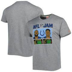 Jonathan Taylor & Shaquille Leonard Indianapolis Colts Homage Unisex NFL Jam Tri-Blend T-Shirt Heather Gray | NFL