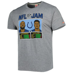 Jonathan Taylor & Shaquille Leonard Indianapolis Colts Homage Unisex NFL Jam Tri-Blend T-Shirt Heather Gray | NFL