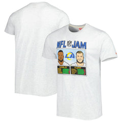 Aaron Donald & Cooper Kupp Los Angeles Rams Homage Unisex NFL Jam Tri-Blend T-Shirt Ash | NFL