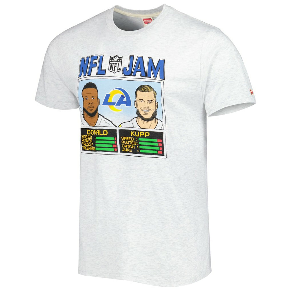 Aaron Donald & Cooper Kupp Los Angeles Rams Homage Unisex NFL Jam Tri-Blend T-Shirt Ash | NFL