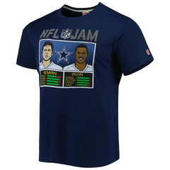 Troy Aikman & Michael Irvin Dallas Cowboys Homage Unisex NFL Jam Retired Tri-Blend T-Shirt Heather Navy | NFL