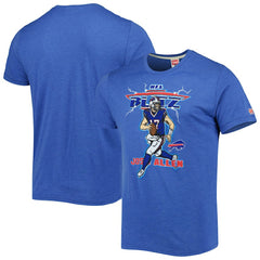 Josh Allen Buffalo Bills Homage Unisex NFL Blitz Player Tri-Blend T-Shirt Heathered Heather Royal | NFL