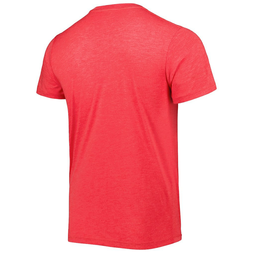 Patrick Mahomes Kansas City Chiefs Homage Unisex NFL Blitz Player Tri-Blend T-Shirt Heathered Heather Red | NFL