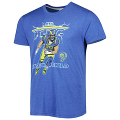 Aaron Donald Los Angeles Rams Homage Unisex NFL Blitz Player Tri-Blend T-Shirt Heather Royal | NFL