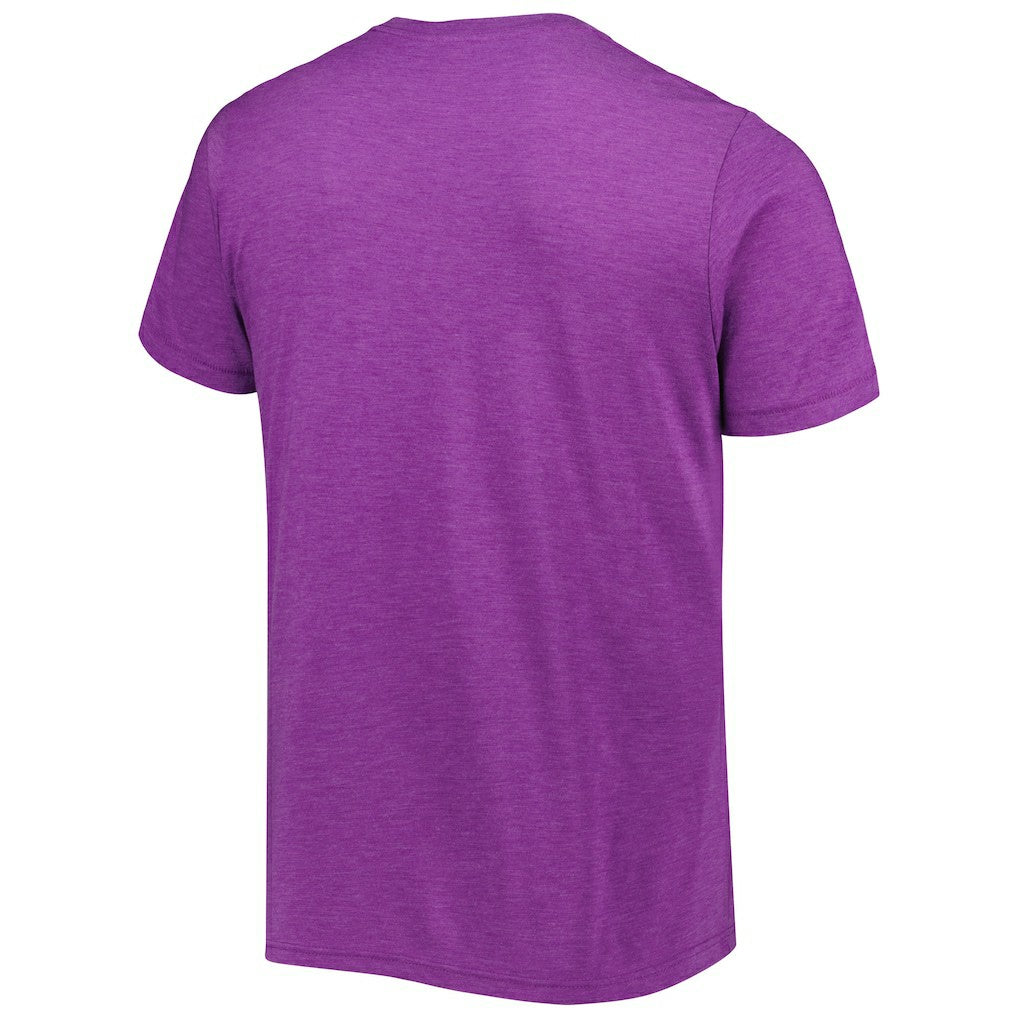 Justin Jefferson Minnesota Vikings Homage Unisex NFL Blitz Player Tri-Blend T-Shirt Heathered Heather Purple | NFL