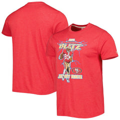 Jerry Rice San Francisco 49ers Homage Unisex NFL Blitz Retired Player Tri-Blend T-Shirt Heathered Scarlet | NFL
