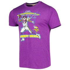 Randy Moss Minnesota Vikings Homage Unisex NFL Blitz Retired Player Tri-Blend T-Shirt Heathered Purple | NFL