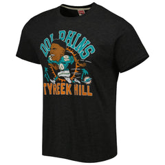 Tyreek Hill Miami Dolphins Homage Unisex Caricature Player Tri-Blend T-Shirt Heather Black | NFL