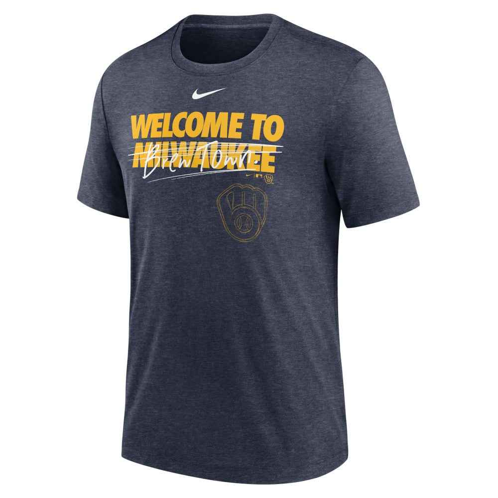 Milwaukee Brewers Nike Home Spin Tri-Blend T-Shirt - MLB