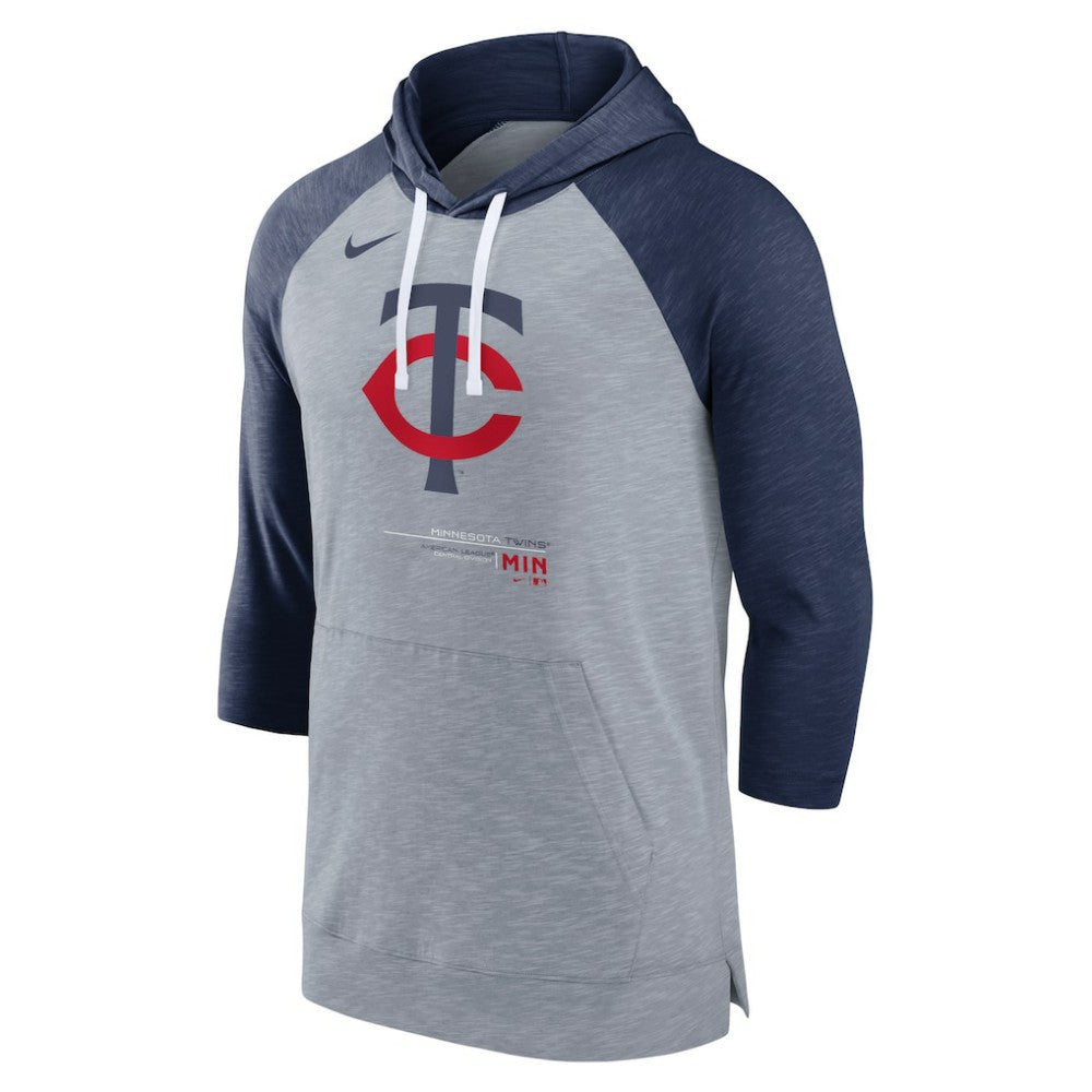 Minnesota Twins Nike Baseball Raglan 3/4-Sleeve Pullover Hoodie - MLB