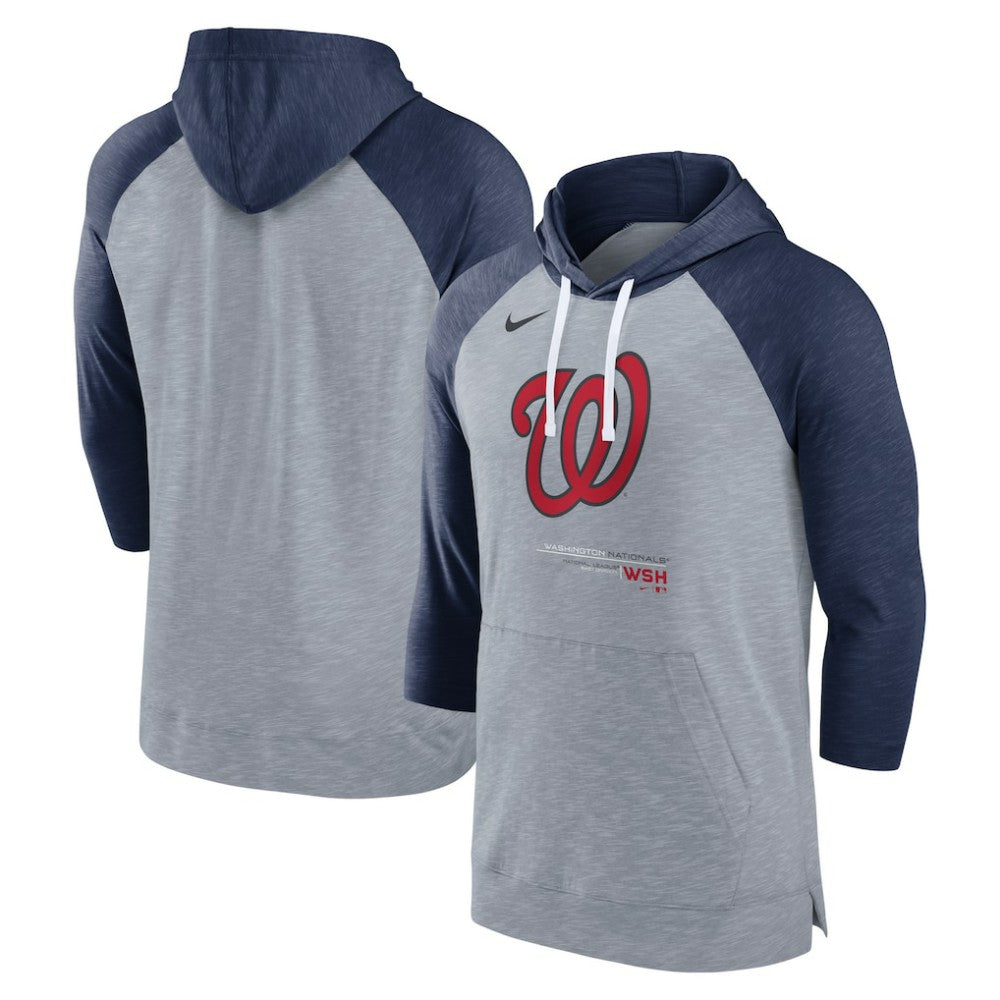Washington Nationals Nike Baseball Raglan 3/4-Sleeve Pullover Hoodie - MLB