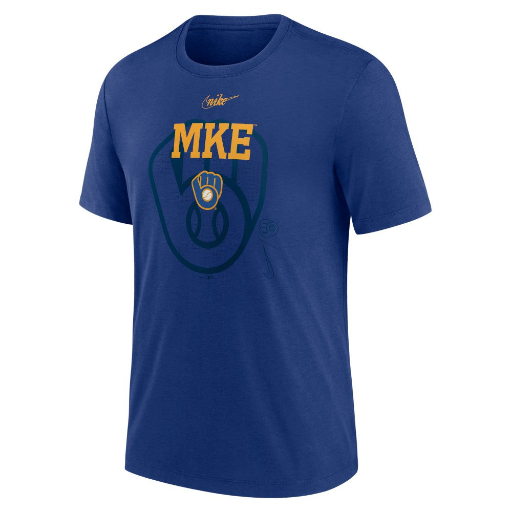 Milwaukee Brewers Nike Rewind Retro Tri-Blend T-Shirt - MLB