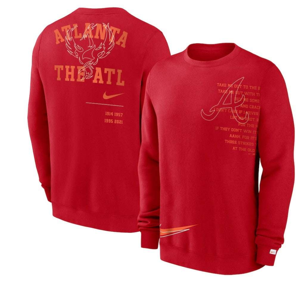 Atlanta Braves Nike Statement Ball Game Fleece Pullover Sweatshirt - MLB