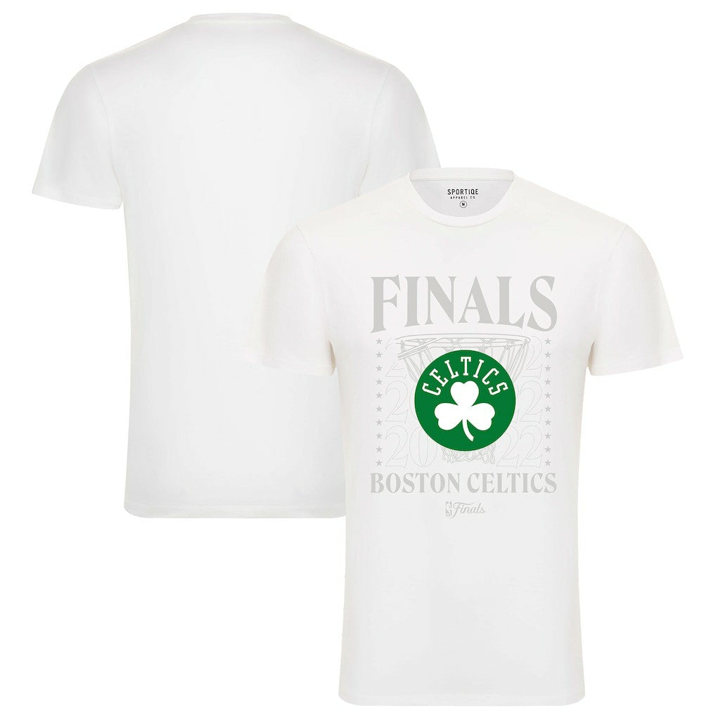 Boston Celtics Sportiqe 2022 NBA Finals Stacked Hoop Bingham T-Shirt White - NBA