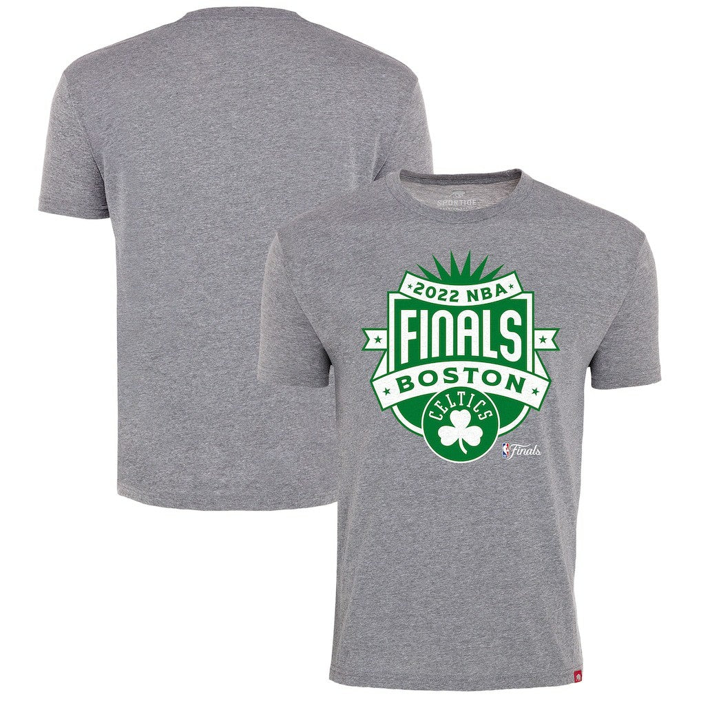 Boston Celtics Sportiqe 2022 NBA Finals Crest Comfy T-Shirt Gray - NBA