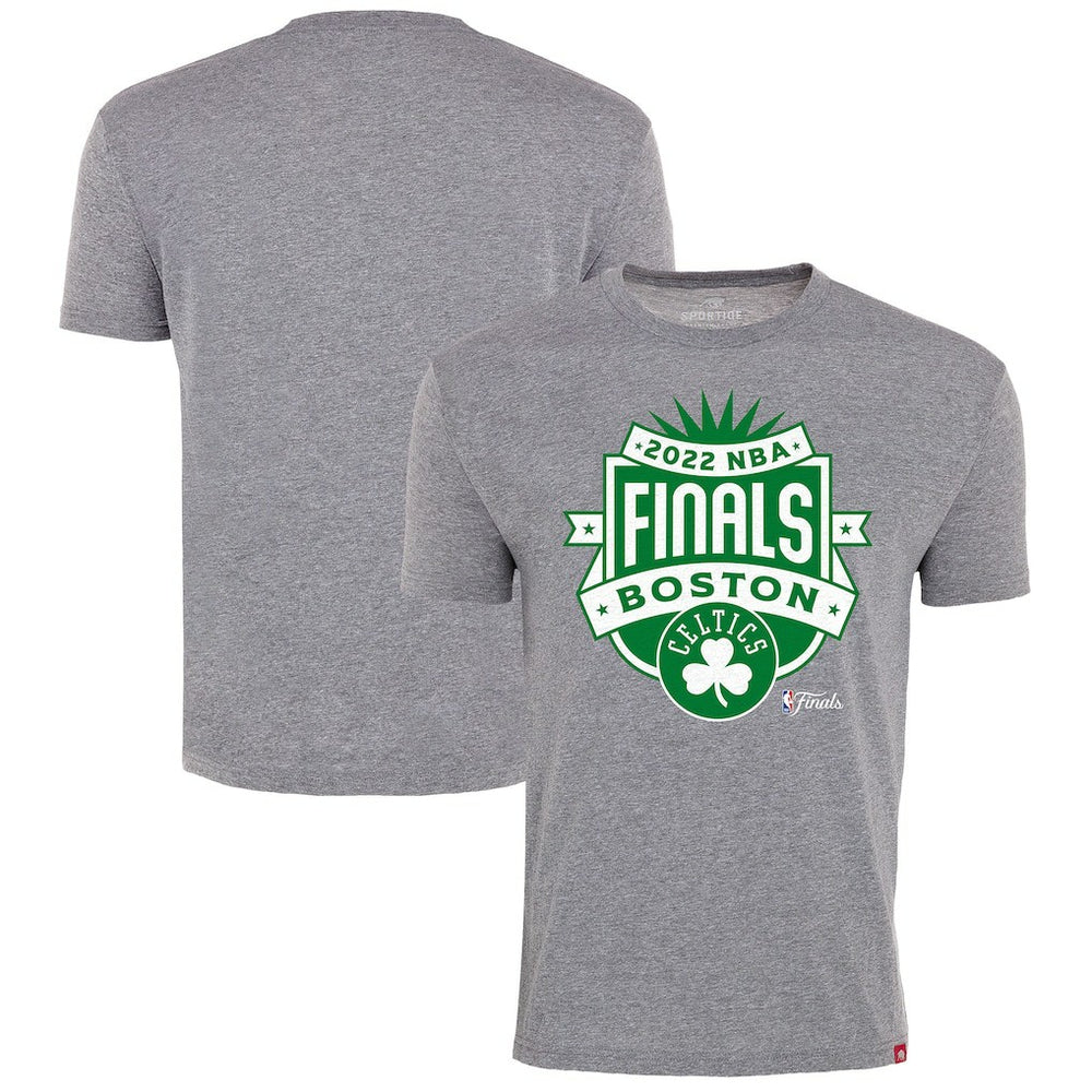 Boston Celtics Sportiqe 2022 NBA Finals Crest Comfy T-Shirt Gray - NBA