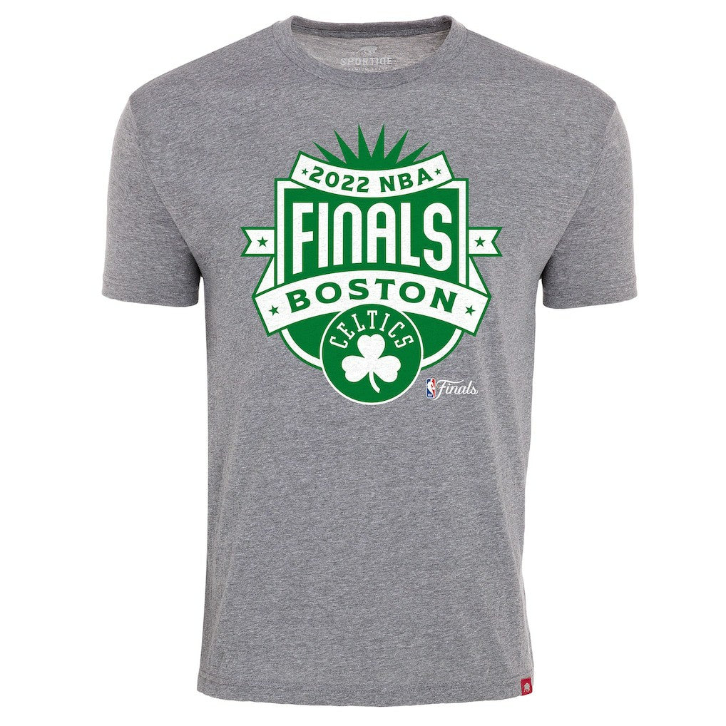 Boston Celtics Sportiqe 2022 NBA Finals Crest Comfy T-Shirt Gray - NBA