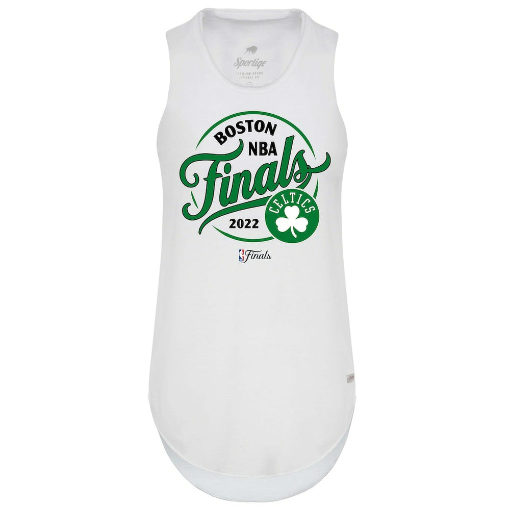 Boston Celtics Sportiqe Women's 2022 NBA Finals Janie Tri-Blend Tank Top White - NBA