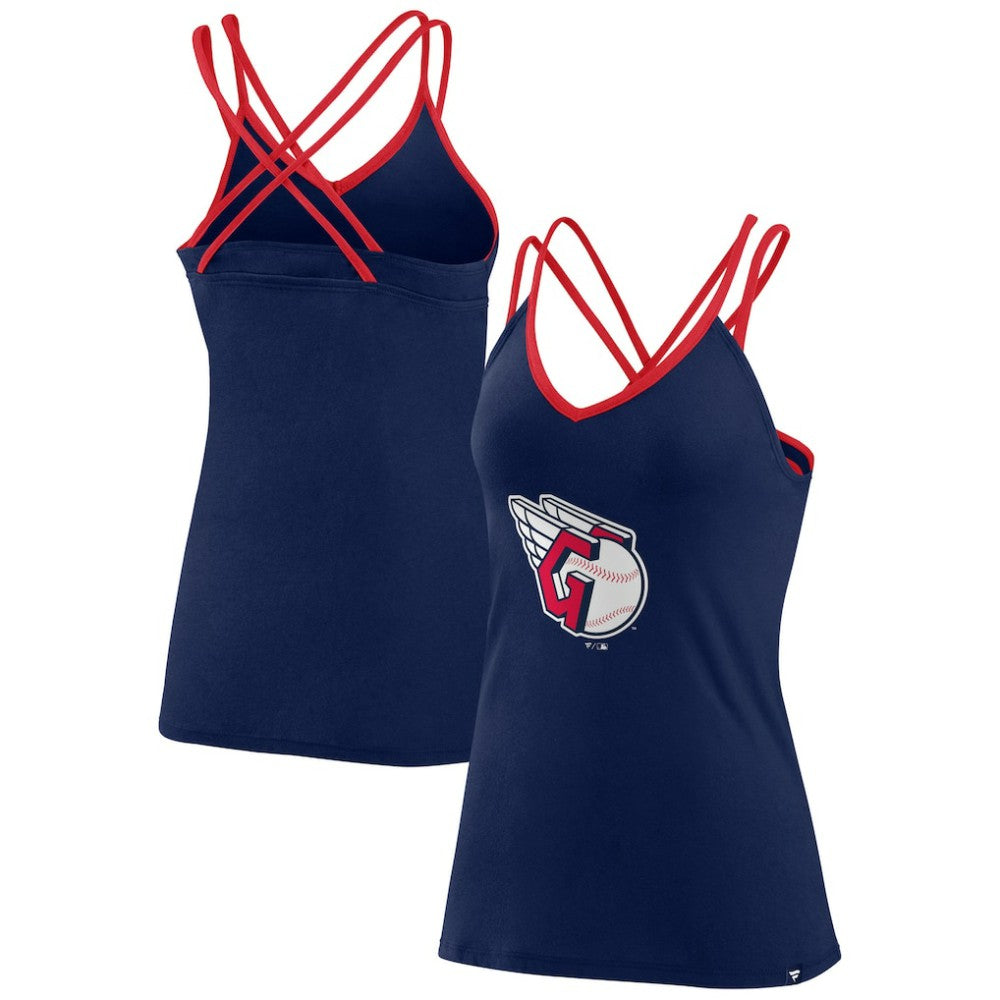 Cleveland Guardians Fanatics Women's Barrel It Up Cross Back V-Neck Tank Top - MLB