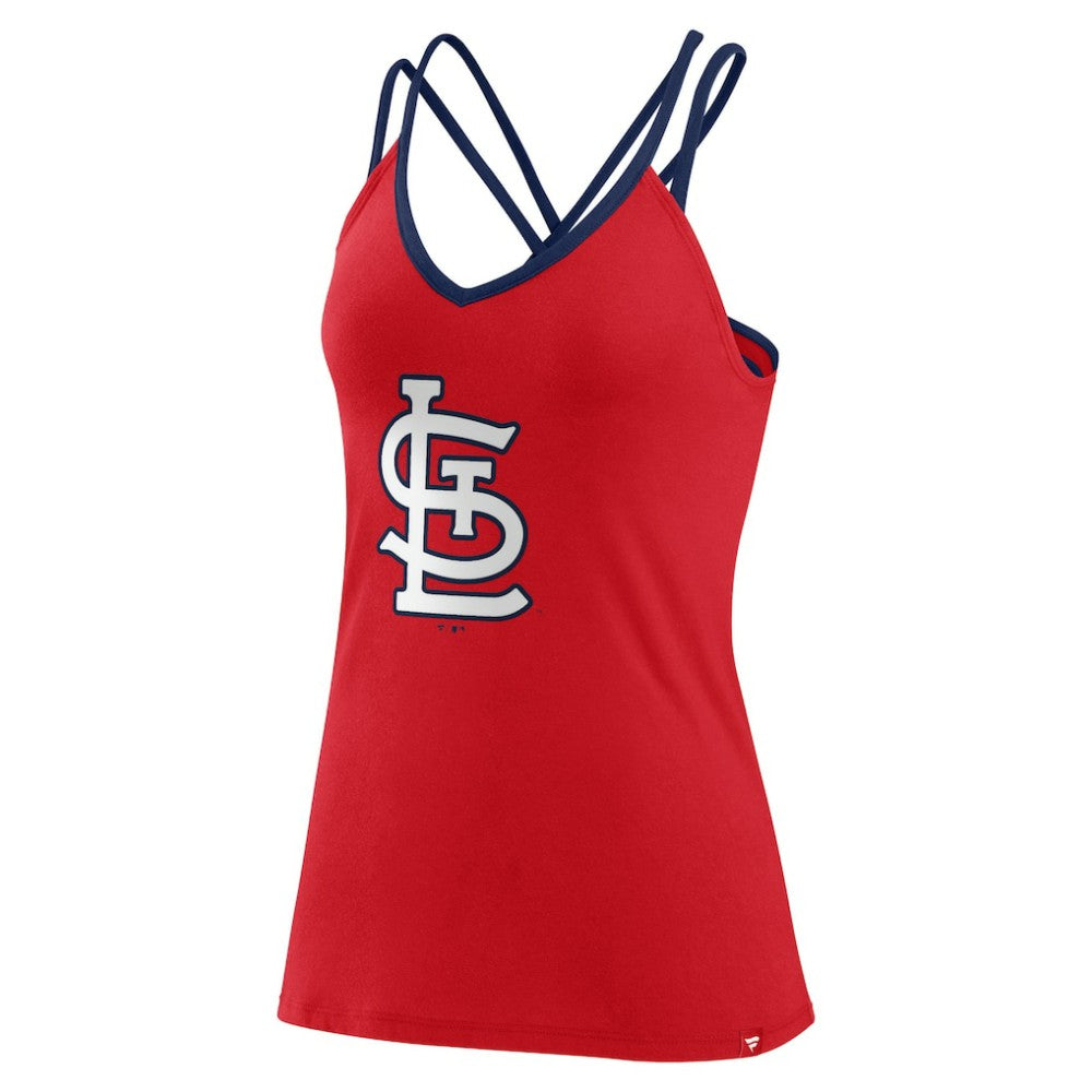 St. Louis Cardinals Fanatics Women's Barrel It Up Cross Back V-Neck Tank Top - MLB