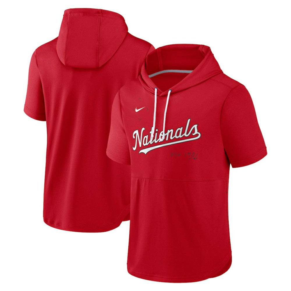 Washington Nationals Nike Springer Short Sleeve Team Pullover Hoodie - MLB