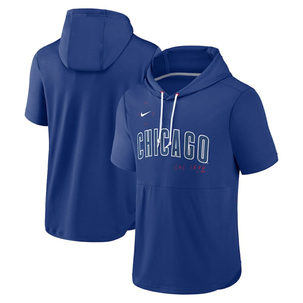 Chicago Cubs Nike Springer Short Sleeve Team Pullover Hoodie - MLB