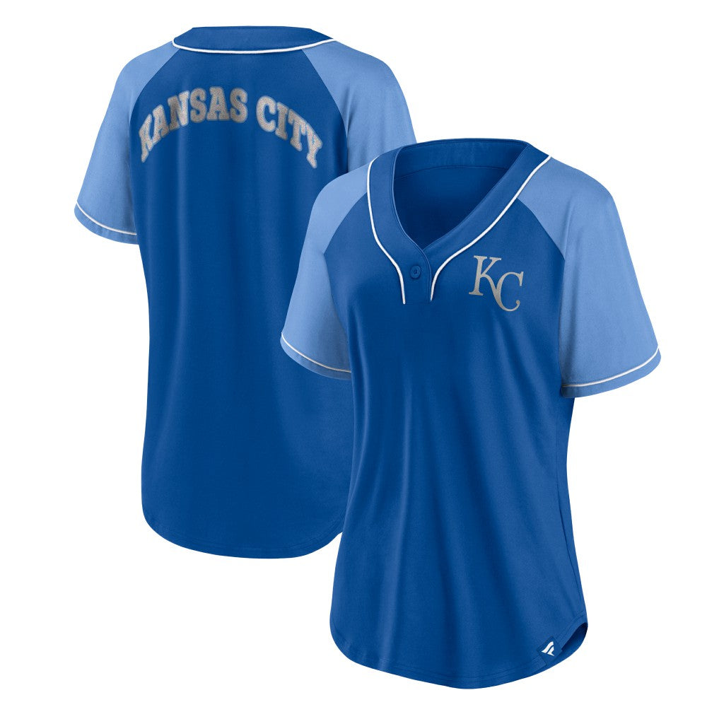 Kansas City Royals Fanatics Women's Ultimate Style Raglan V-Neck T-Shirt - MLB
