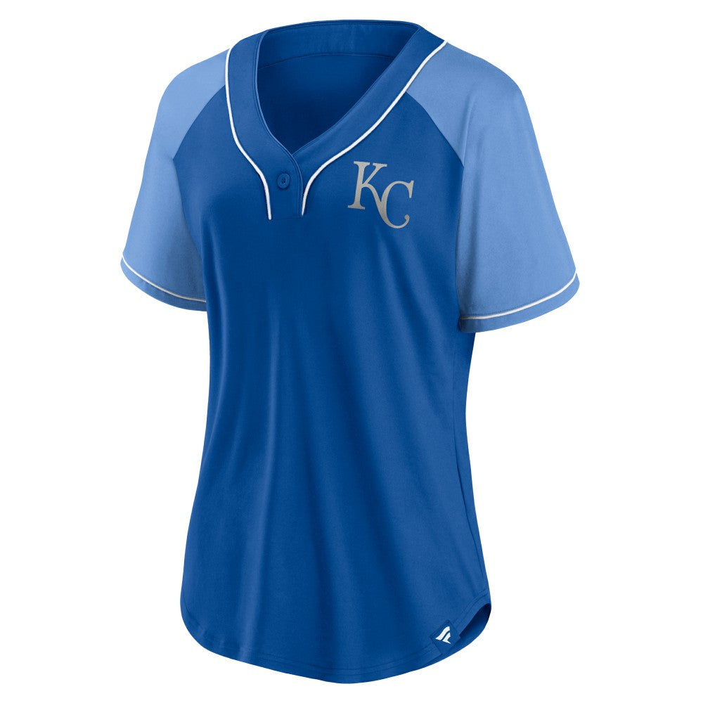 Kansas City Royals Fanatics Women's Ultimate Style Raglan V-Neck T-Shirt - MLB