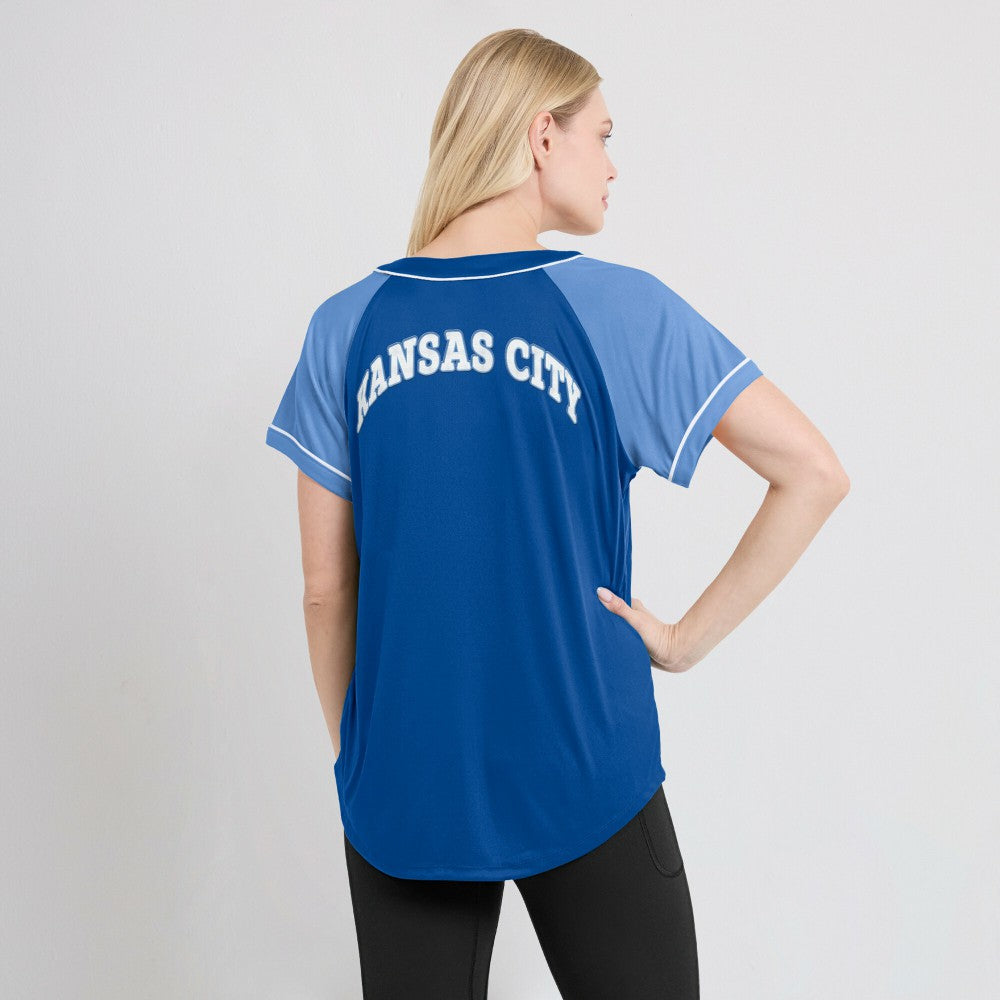 Kansas City Royals Fanatics Women's Ultimate Style Raglan V-Neck T-Shirt - MLB