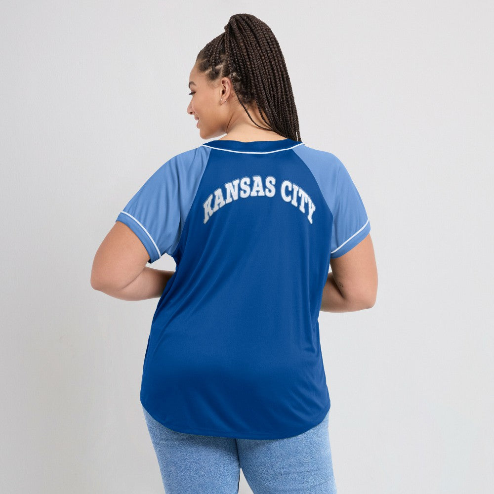Kansas City Royals Fanatics Women's Ultimate Style Raglan V-Neck T-Shirt - MLB