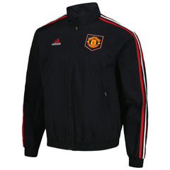 Manchester United 2022/23 On-Field Team Logo Anthem Reversible Full-Zip Jacket Black | Adidas