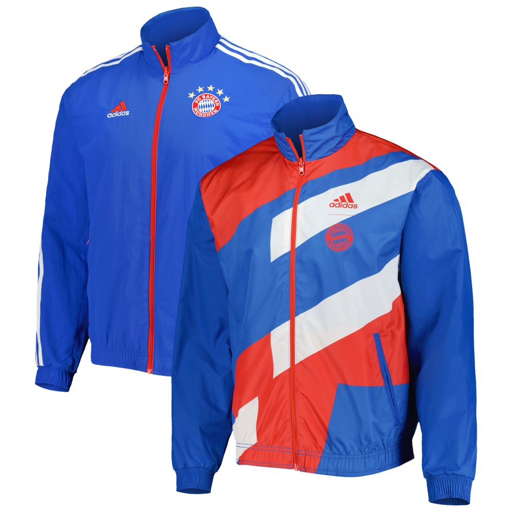 Bayern Munich 2022/23 On-Field Team Logo Anthem Reversible Full-Zip Jacket Blue | Adidas discount