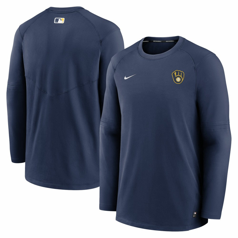 Milwaukee Brewers Nike Authentic Collection Logo Performance Long Sleeve T-Shirt - MLB