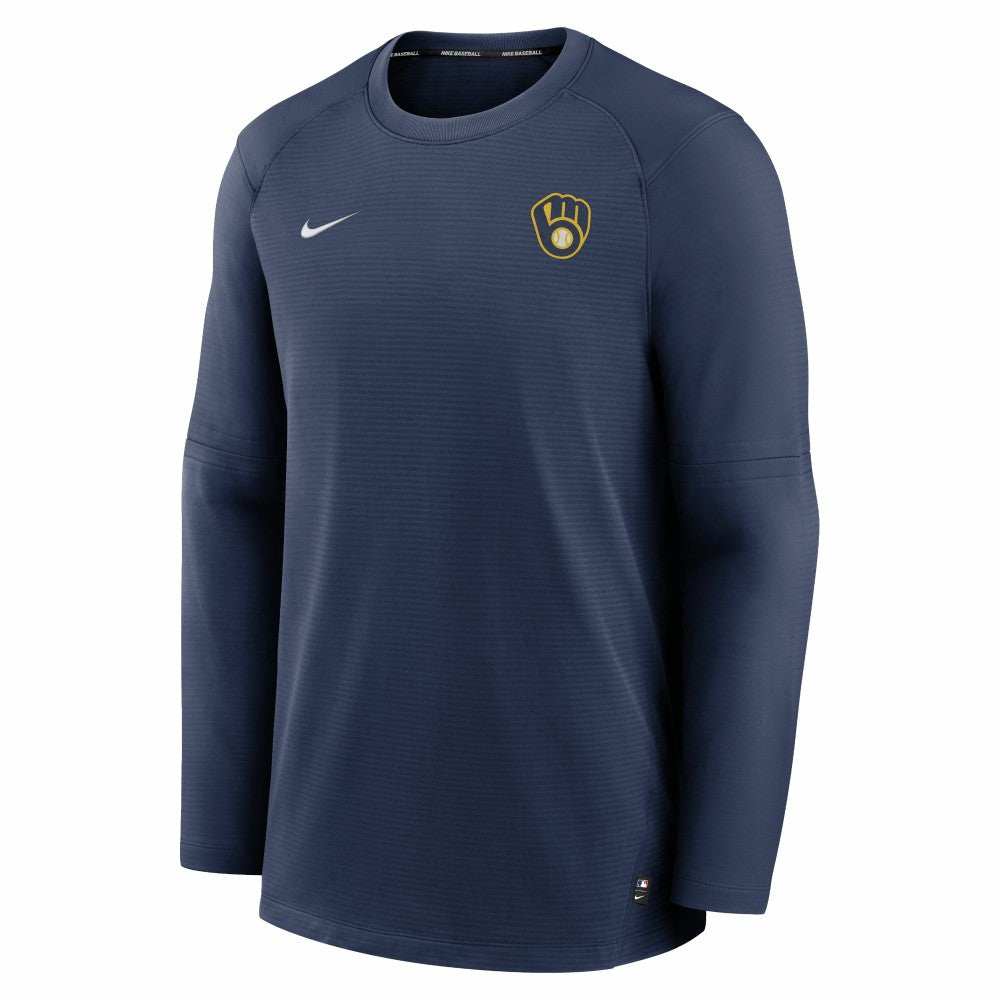 Milwaukee Brewers Nike Authentic Collection Logo Performance Long Sleeve T-Shirt - MLB