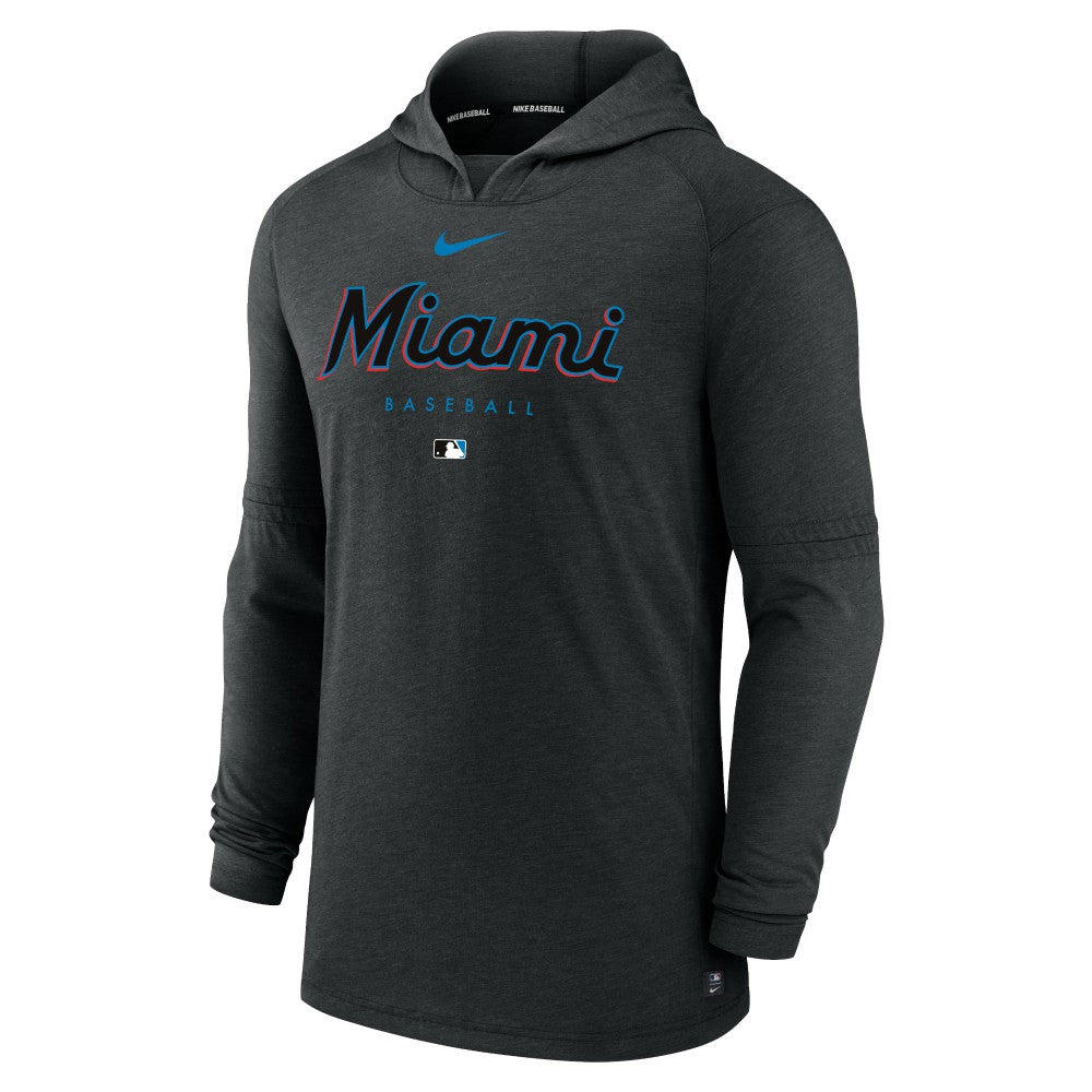 Miami Marlins Nike Authentic Collection Lightweight Dri-FIT Hooded Pullover - MLB