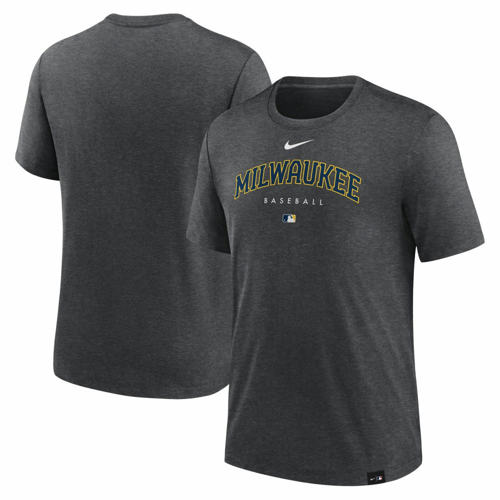 Milwaukee Brewers Nike Authentic Collection Early Work Tri-Blend Performance T-Shirt - MLB