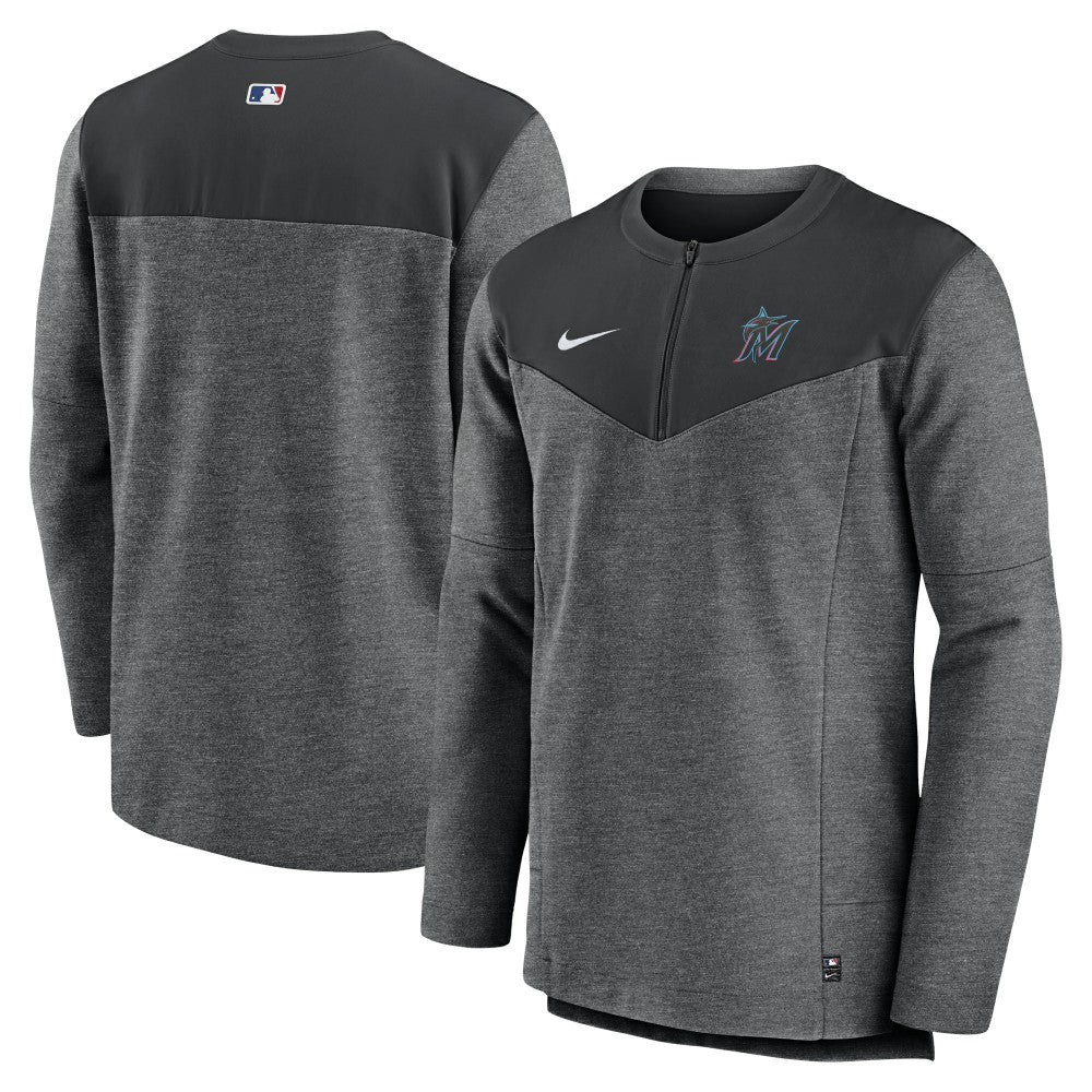 Miami Marlins Nike Authentic Collection Game Time Performance Half-Zip Top - MLB