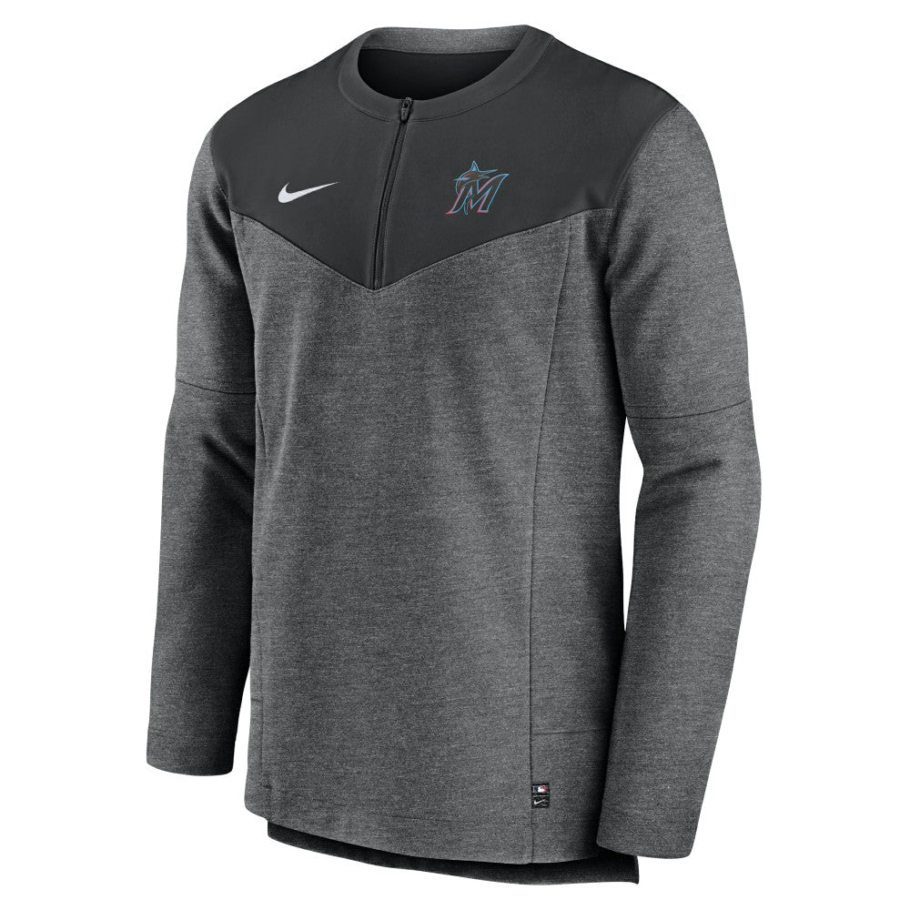 Miami Marlins Nike Authentic Collection Game Time Performance Half-Zip Top - MLB