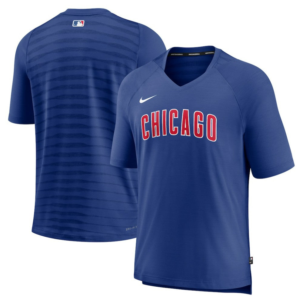 Chicago Cubs Nike Authentic Collection Pregame Raglan Performance V-Neck T-Shirt - MLB